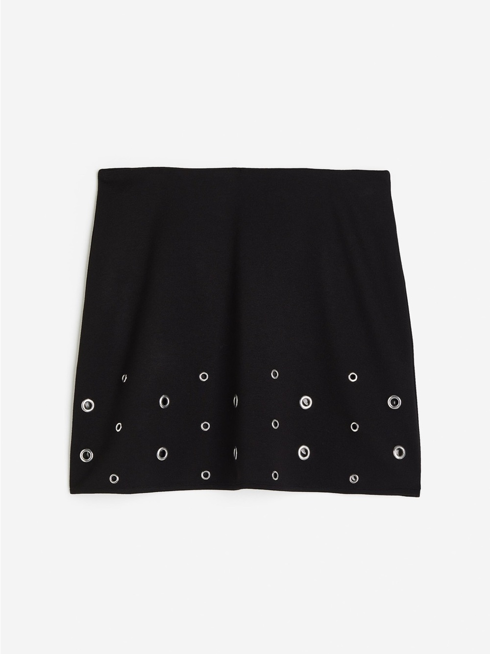 Black Grommet Above the Knee Skirt